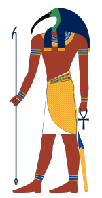 the Egyptian god Thoth, in one of his form as an ibis-headed man